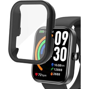compatible with TOZO S3 1.83" Smartwatch, Watch Cases with Tempered Glass Screen Protector, 9H