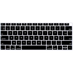 HRH French AZERTY Language Silicone Keyboard Cover Skin for MacBook Newest Air 13 Inch 2018 Release A1932 with Retina Display and Touch ID,USA Layout