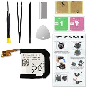 for Samsung Galaxy Gear S2 & Gear S2 Classic Battery Replacement SM-R720 SM-R732, EB-BR720ABE Battery with Repair Tools and Installation Instructions