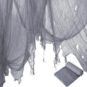 Watayo 315 x 85 Inch Halloween Creepy Cloth - Black Halloween Scary Spooky Cloth - Windows Doorways Cover Gauze for Halloween Party Haunted House Decorations