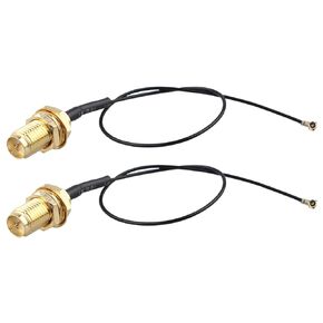 2pcs U.FL IPX IPEX MHF4 to RP-SMA Female Bulkhead Mount WiFi Antenna Extension Cable 0.81mm Coaxial Pigtail Cable 20cm/8 inch for M.2 NGFF Interface Wireless Network Card WiFi Adapter