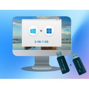 محرك أقراص USB قابل للتمهيد سعة 32 جيجابايت متوافق مع نظامي التشغيل Win 10 و11 | تثبيت نظام التشغيل واسترداد النظام وإعادة تعيين كلمة المرور واستكشاف الأخطاء وإصلاحها | الدعم الكامل لجميع ماركات الكمبيوتر | 2 محرك أقراص USB في العبوة، أسود in Kuwait