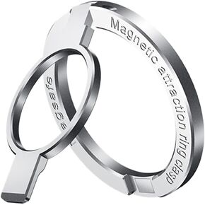 Magnetic Phone Ring Holder, Adjustable Zinc Alloy Mag-Safe Phone Ring Stand Holder, Mag Safe Ring Grip,Compatible with iPhone 14/13/12 Series and Phones with Magnetic Suction Case(Black)