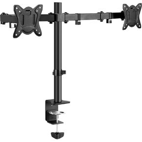 Dual Monitor Desk Mount Easily Set Up，Fully Adjustable Monitor Mount for 2 Monitors Up to 32 Inch,Heavy Duty Dual Monitor Stand Holds up to 22 LBS