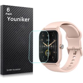6 Pack Compatible with Fitpolo IDW13 1.8" Smart Watch Screen Protector Film for Woneligo W13 1.8 Inch Smartwatch Screen Protectors Foils Screen Cover Crystal Clear HD Anti-Scratch