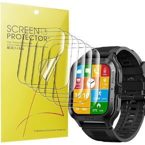 Compatible for KOSPET Tank M2 Screen Protector, [6 Pack] Full Coverage TPU Clear Film Compatible for KOSPET Tank M2 1.85" Smart Watch/AMAZTIM M2 Smart Watch (6 PACK)
