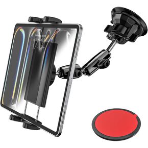 Car Tablet Holder Windshield, Dashboard Truck Tablet Mount - [Strong Suction Cup], iPad Window Mount Heavy Duty for Pickup, Compatible with iPad Pro Air Mini, Galaxy Tab, 4-12.9'' Tablets