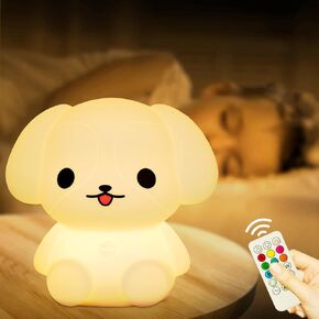 Portable Night Light for Kids - Hanging LED Light Up Toddler Room Remote 9 Colors Changing, Nursery Baby Night Light Car Seat Crib Dimmable Rechargeable Squishy Lamp Room Decorations Gifts