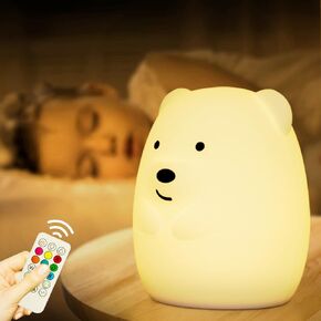 Portable Night Light for Kids - Hanging LED Light Up Toddler Room Remote 9 Colors Changing, Nursery Baby Night Light Car Seat Crib Dimmable Rechargeable Squishy Lamp Room Decorations Gifts in Kuwait