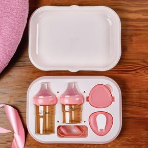 Childlike Behavior Anti Colic Baby Bottles Gift Box Set - includes 5oz & 8oz Bottles, Detachable Handles, Replacement Lids - Ideal Breastfeeding-Friendly Design - Blue
