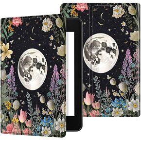 for 6.8 Inch Kindle Paperwhite (11th Generation 2021) and Kindle Paperwhite Signature Edition Case, Multi-Angle Viewing Shockproof Smart Protective Case for 6.8 Inch Kindle, Leaf Moon