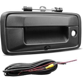 Backup Camera Tailgate Handle with Keyhole Fit for Chevrolet Chevy Silverado GMC Sierra 2014-2015 Replace 23128692, Rear View Camera Liftgate Latch Door Handle with Harness Black