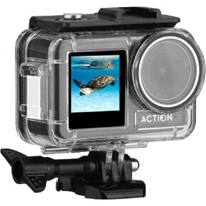 60M Waterproof Case Compatible with DJI OSMO Action 3/4 Outdoor Action Camera 196FT Dive Case with Bracket Accessories Underwater Photography Housing Diving Protective Shell Kit, Clear