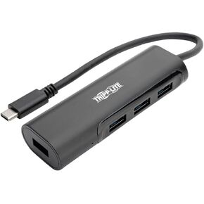 Tripp Lite USB C Hub 4-Port w/ 4x USB-A Portable Compact USB Type C, USB-C Thunderbolt 3 Black (U460-004-4AB)