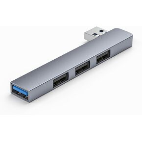 USB 3.0 Hub Aluminum USB Expander 4-Ports USB Extender/Splitter Data Hub for Laptop Space Grey (Right Side)