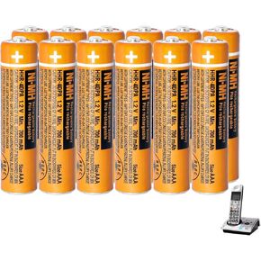 NI-MH AAA Rechargeable Battery 1.2V 700mah 12 Pack Rechargeable Batteries for Panasonic Cordless Phones, Remote Controls, Electronics