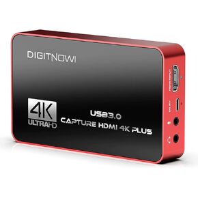 بطاقة التقاط فيديو 4K HD USB 3.0 مع حلقة HDMI، 4K60 HDR بدون تأخير، بطاقة التقاط 4K30 لتسجيل الفيديو، البث المباشر، متوافقة مع PS4/Pro، PS5، Xbox One X/S، Xbox 360 in Kuwait