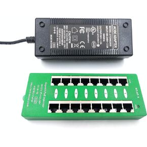 PoE Texas AT-8-56v120w | Gigabit 8 Port Active 802.3at Power Over Ethernet Injector | with 56 Volt 120 Watt Power Supply