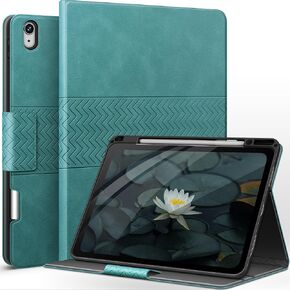 auaua Case for New iPad Air 13 Inch (M2) 2024, PU Leather Case with Pencil Holder, Supports Pencil Pro and Pencil(USB-C), Adjustable Angles, Auto Sleep/Wake (Brown)