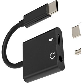iPhone 15 Pro Max USB-C to 3.5mm Headphone Charging Adapter(2in1) DAC Type C Jack Charger Audio Splitter Compatible for Samsung Galaxy Apple Plus iPad 10、Air4/5、Mini6、Aux Cord Dongle Accessories