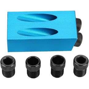 Pocket Hole Jig Kit, 15 Degree Woodwork Oblique Hole Positioner 6/8/10mm for Woodworking Angle Drilling Holes, Angle Carpentry Locator Jig