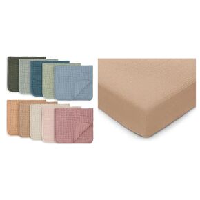 Muslin Burp Cloths and Muslin Fitted Crib Sheet Bundled by Comfy Cubs