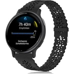Compatible for Garmin Forerunner 165 Band, Lamshaw 20mm Quick Release Silicone Lace Slim Thin Hollow-Out Replacement Straps Compatible with Garmin vívoactive 5/Approach S12/Approach S40/Approach S42/D2 Air/D2 Air X10/Forerunner 165, 245, 55, 645/Venu/Venu