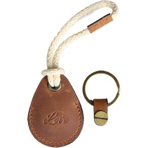 Genuine Leather Airtag Holder,Protective Cover key, Keychain AirTag Handmade leather Case Compatible for AirTag Perfect for Men,Dog,Women,ect,(Brown)