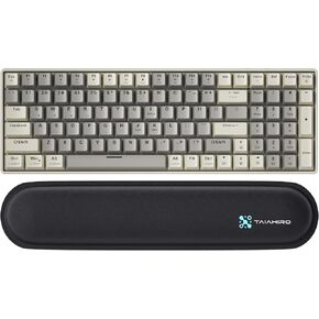 Wireless Mechanical Gaming Keyboard, 100 Keys Retro Keyboard Hot Swap, 3-Mode BT/2.4G/USB-C, 3000mAh Battery, RGB Ergonomic Keyboard with Wrist Rest for Win/Mac, Sea Salt Silent Switch, Creamy Gray