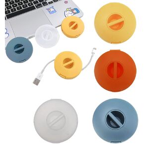 4 حزمة كابل مرتب مدمج إدارة الحبل تخزين الكابلات بكرات الكابل منظم تخزين الأسلاك لشاحن USB أسلاك البيانات سماعات المنزل والمكتب in Kuwait