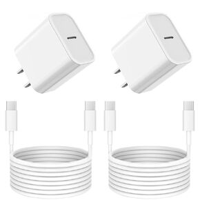 iPhone 15 Fast Charging, 2Pack Quick C to C Charger Cable Cord 20W USB C Wall Charger Block Travel Plug iPhone 15 Pro Charging for iPhone 15/15 Plus/15 Pro/15 Pro Max/iPad Pro/Mini/Air/AirPods/Samsung