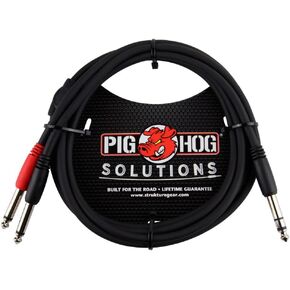 Pig HOG Y Cable, RCA(M)-Dual RCA(F), 6" - PYRM2RF
