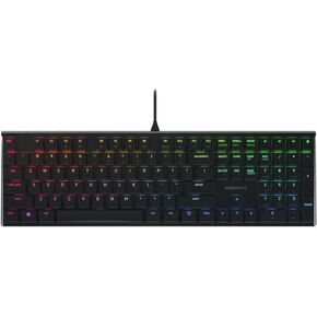 Cherry MX 10.0N RGB Mechanical Keyboard MX Low Profile Speed switches, Aluminum housing, Premium Keyboard for Gaming and Work. G8A-25010LVBUS-2 (Renewed), black