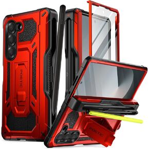 Poetic Spartan Case for Galaxy Z Fold 6, [Hinge Protection][Kickstand][Compatible with Fold 3/4/5/6 S Pen] Full-Body Protective Rugged Cover with Pencil Holder, Screen Protector, Metallic Gun Metal