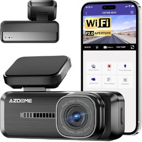 AZDOME M200 Dash Cam WiFi Mini Dashcam, 1080P Front Dash Camera for Cars, Hidden Car Camera with 24H Parking Mode G-sensor Night Vision, AZDOME APP, Loop Recording, Support 128GB Max, Easy to Install