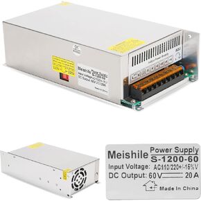 60 فولت 20 أمبير 1200 واط تيار مستمر محول مصدر الطاقة PSU AC-DC 60 فولت محول صناعي محول 0-15/10 أمبير نظام استشعار المحرك مصباح متر وحدة تحكم سيرفوس التراسو مروحة محرك كهربائي SMPS 110 فولت/220 فولت in Kuwait