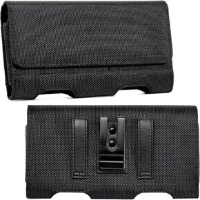 BECPLT Nylon Belt Holster Case Cell Phone Pouch Belt Holder Phone Holster Cover with clip for iPhone 15 Pro Max 15 Plus 14 Pro Max 13 Pro Max Samsung Galaxy S24+ S23+ S22+ S21+ S23 FE (Black)