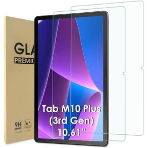 WD&CD 2 Pcs Screen Protector Compatible with Lenovo Tab M10 Plus 3rd Gen 10.61", Tempered Glass Film Replacement for Lenovo Tab M10 Plus 3rd Gen【Anti Scratch 】【Anti Bubble】【High Definition】