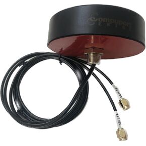 CompuPort LTE Puck Antenna MIMO Omni-Directional with Dual-Diversity 3' SMA Male Connector Cables Designed to Work with Sierra Airlink, Teltonika, Microhard, DiGi, or Any SMA modems