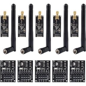 5pcs NRF24L01+PA+LNA RF Transceiver Module with SMA Antenna 2.4 GHz 1100m + 5pcs NRF24L01 Wireless Module with Breakout Adapter On-Board 3.3V Regulator for Arduino in Kuwait