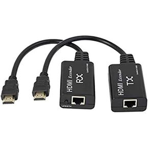 موسع XMSJSIY HDMI، موسع HDMI ذكر إلى RJ45 شبكة LAN 60 متر مكرر محول فوق Cat 5e / 6e 1080p حتى 60 متر موسع لـ HDTV HDPC 4K 2K (197 قدمًا) - يحتاج إلى ضبط مسافة الإرسال