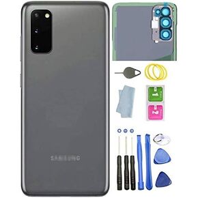 Galaxy S20 Back Cover Glass Housing Door Replacement for Galaxy S20 with Camera Lens Glass and Pre-Installed Tape +Tools (Cloud Blue)