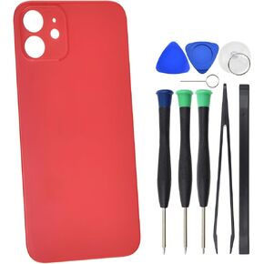 Back Glass Replacement for iPhone 12 A2403 A2172 A2402 Replacement with Pre cut Adhesive - 6.1" Red
