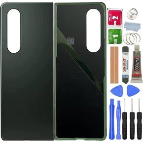 Galaxy Z Fold 3 Back Glass Cover Housing Door Replacement with Pre-Installed Tape for Samsung Galaxy Z Fold 3 5G + Tools (Phantom Silver)