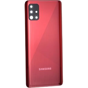 Prism Crush Red Plastic Back Cover Replacement for Samsung Galaxy A51 SM-A515F with Rear Camera's Frame and Glass Pre cut adhesive and Tool Kit