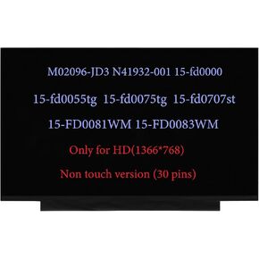 M02096-JD3 N41932-001 استبدال LCD لـ HP 15-FD0083WM 15-fc0093dx 15-fc0025dx 15-fd0357nr 15FD0357NR 15-fc0080nr شاشة LCD بديلة 30pin HD (1366x768) in Kuwait