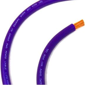 50 ft CCA 1/0 Gauge Oversized Purple Power Ground Wire Sky High Car Audio