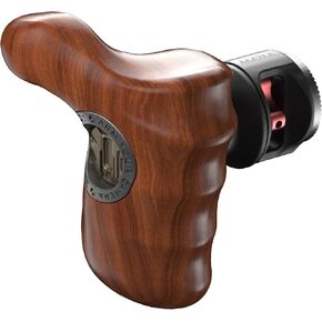 Tilta Advanced Side Wooden Handle | Black Walnut Wood & Aluminum Alloy Build | Quick Release Button TA-AWH8-R-B (VIII - NATO Rail - Right) (1/4-20" with Locating Pins - Type XI)