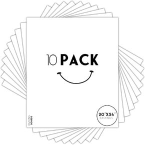 Golden State Art, 20x24 White Backing Board, Backer Boards for Frame, Picture (10 Pack)