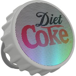 Diet Coke Bottle Cap Shaped Bluetooth Speaker with Kickstand, Color Changing Light, FM Radio, 6H Playtime, Micro SD Card, Aux Port for Home/Outdoors/Beach/Bar | Portable Bluetooth Speakers